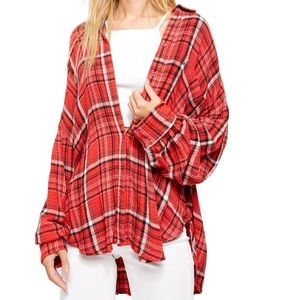 Plaid Free People Tunic